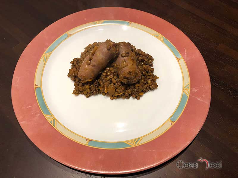 Lenticchie con salsiccia catalana